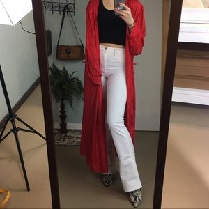 Bright Red Duster Robe Cardigan